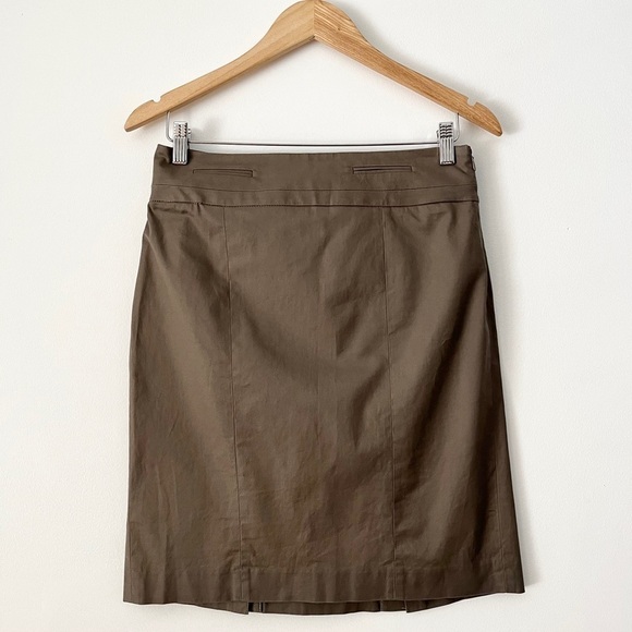 Ann Taylor Loft Tan Cotton Blend Pencil Skirt Size 4 - Picture 1 of 11